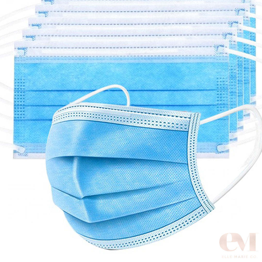 surgical face masks 3 layers of protection filter paper layer non-woven outer layer breathable and comfort for poor air quality cold sick allergies workplace work from home covid-19